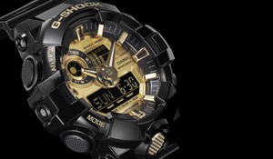 Casio heren horloge G-shock GA710 zwart goud